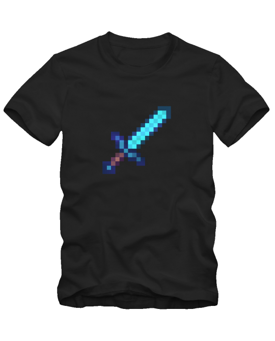 Marškinėliai minecraft sword blue